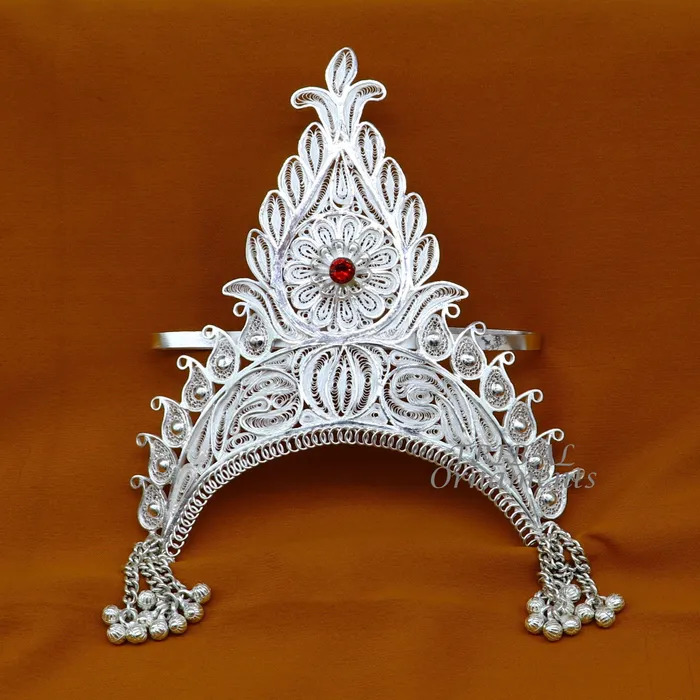 Rings 925 sterling silver vintage design handmade mukut crown amazing stylish work design silver god crown home temple god article art su973 TRIBAL ORNAMENTS Rings 925 sterling silver vintage design handmade mukut crown amazing stylish work design silver god crown home temple god article art su973 TRIBAL ORNAMENTS