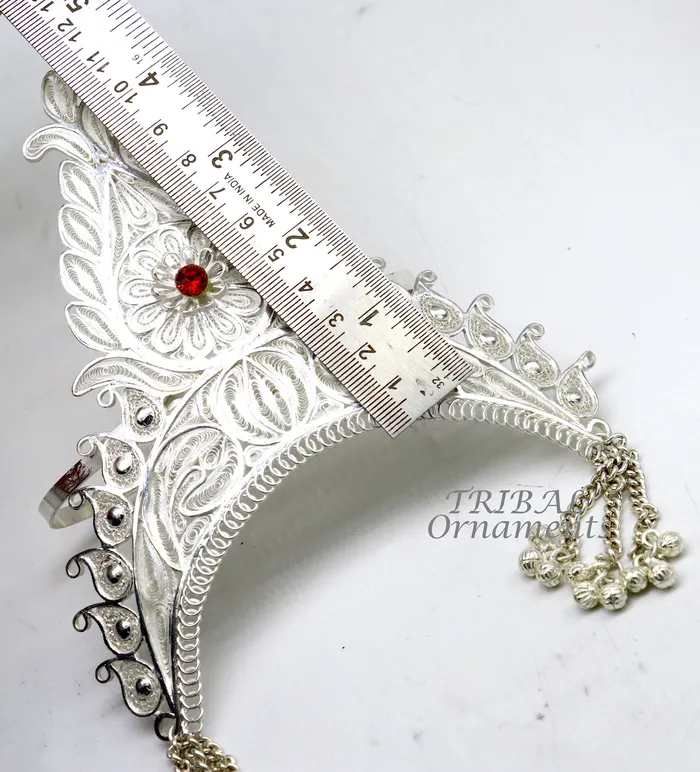 Rings 925 sterling silver vintage design handmade mukut crown amazing stylish work design silver god crown home temple god article art su973 TRIBAL ORNAMENTS Rings 925 sterling silver vintage design handmade mukut crown amazing stylish work design silver god crown home temple god article art su973 TRIBAL ORNAMENTS
