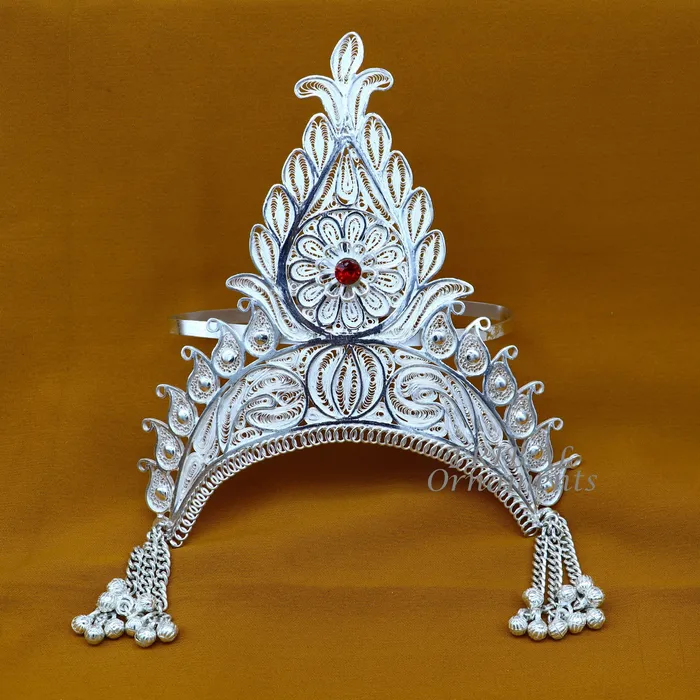 Rings 925 sterling silver vintage design handmade mukut crown amazing stylish work design silver god crown home temple god article art su973 TRIBAL ORNAMENTS Rings 925 sterling silver vintage design handmade mukut crown amazing stylish work design silver god crown home temple god article art su973 TRIBAL ORNAMENTS