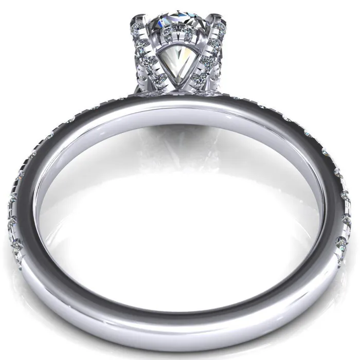 Rings Daneli Oval Center Stone 4 Claw Prong Micro Pave Diamond Sides Engagement Ring Fire Brilliance 