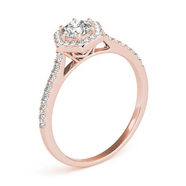 Rings Debbie Round Center Stone Hexagon Halo Engagement Ring Fire Brilliance 