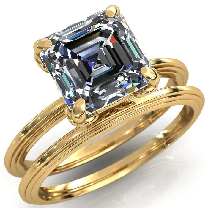 Rings Fire Brilliance Aileron Asscher Moissanite Scrolly Y Double A Engagement Ring