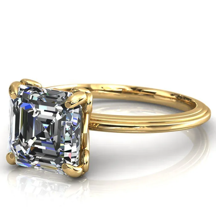 Rings Fire Brilliance Aileron Asscher Moissanite Scrolly Y Double A Engagement Ring