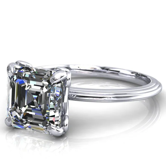 Rings Fire Brilliance Aileron Asscher Moissanite Scrolly Y Double A Engagement Ring