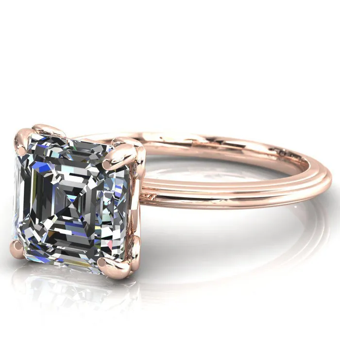 Rings Fire Brilliance Aileron Asscher Moissanite Scrolly Y Double A Engagement Ring