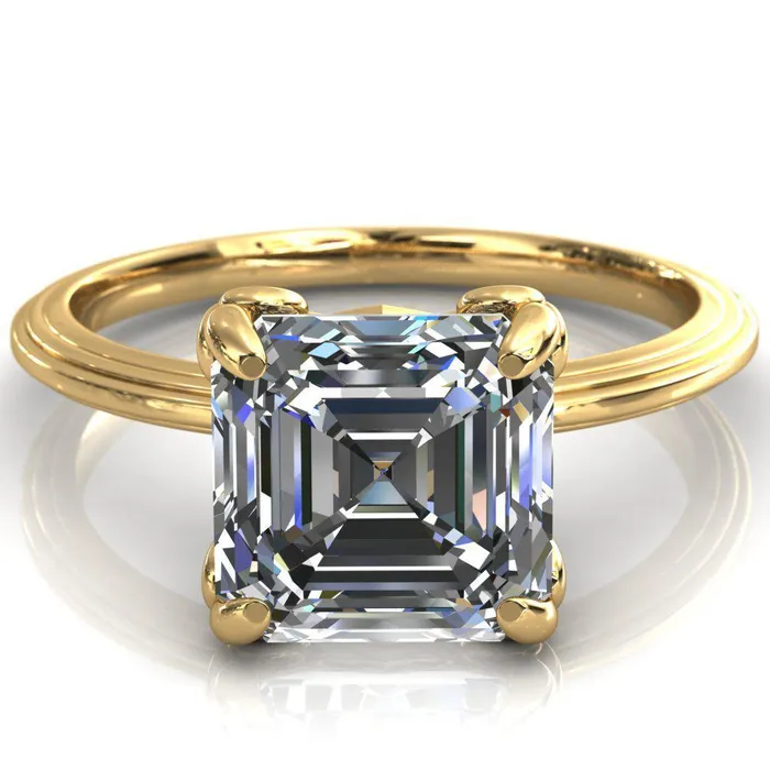 Rings Fire Brilliance Aileron Asscher Moissanite Scrolly Y Double A Engagement Ring
