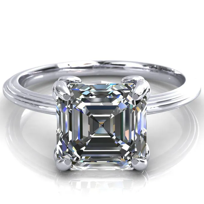 Rings Fire Brilliance Aileron Asscher Moissanite Scrolly Y Double A Engagement Ring