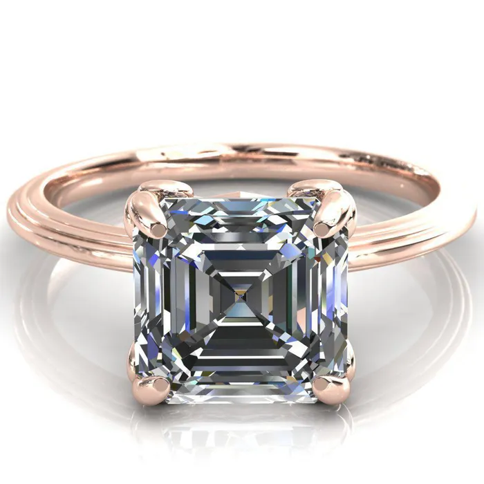 Rings Fire Brilliance Aileron Asscher Moissanite Scrolly Y Double A Engagement Ring