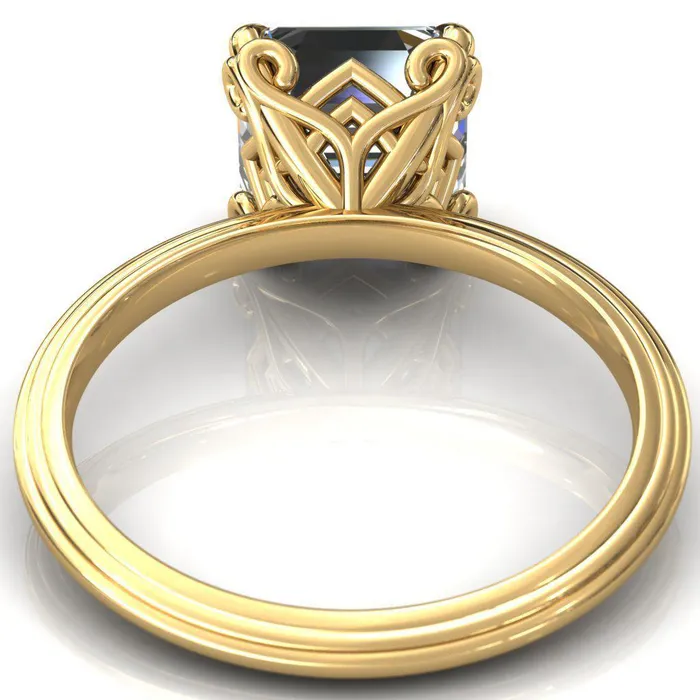 Rings Fire Brilliance Aileron Asscher Moissanite Scrolly Y Double A Engagement Ring