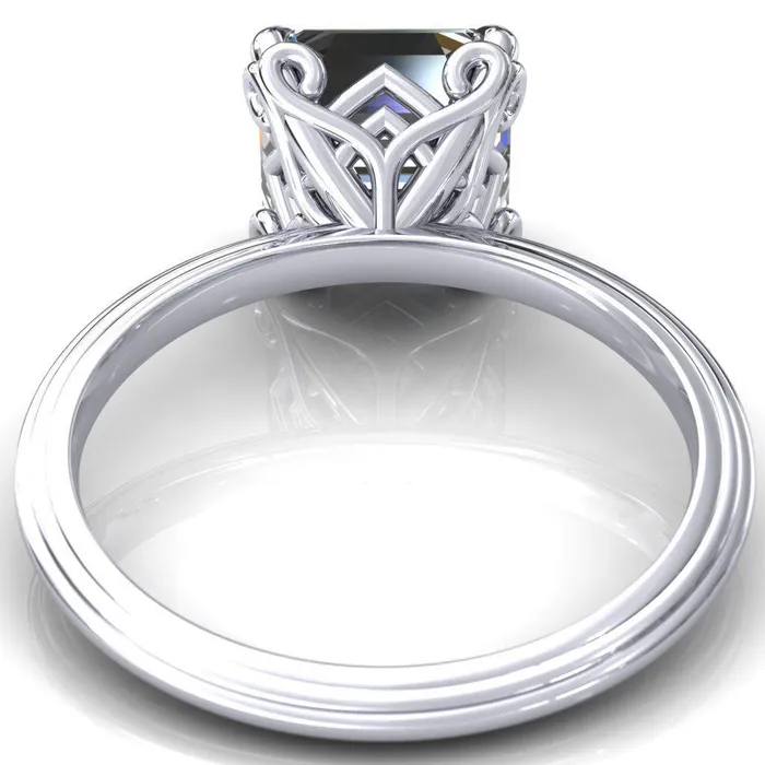 Rings Fire Brilliance Aileron Asscher Moissanite Scrolly Y Double A Engagement Ring