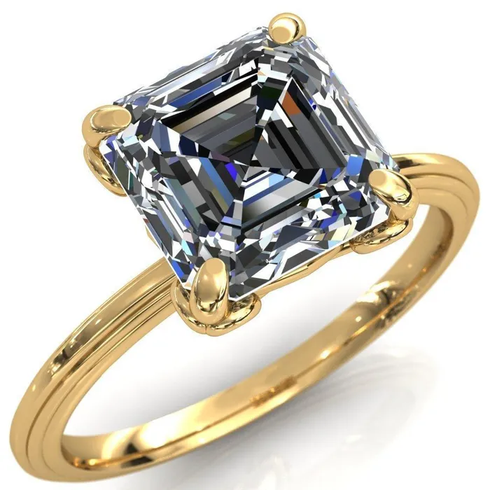 Rings Fire Brilliance Aileron Asscher Moissanite Scrolly Y Double A Engagement Ring