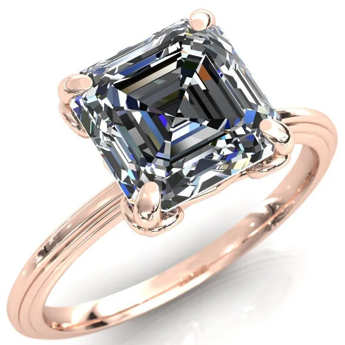Rings Fire Brilliance Aileron Asscher Moissanite Scrolly Y Double A Engagement Ring