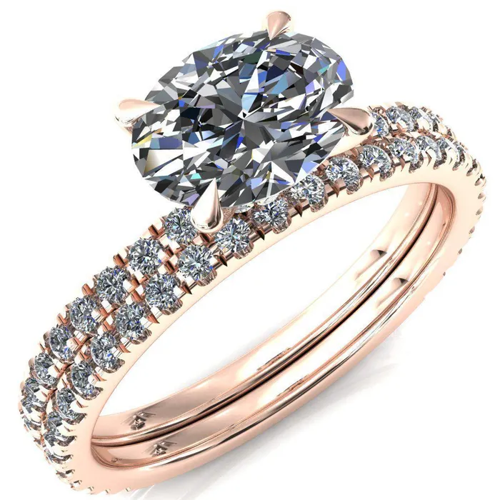 Rings Fire Brilliance Alayna Oval Center Stone EastWest 4 Claw Prong 34 Micro Pave Diamond Accent Ring Engagement Ring