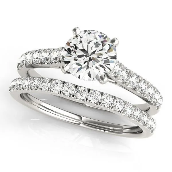 Rings Fire Brilliance Arly Round Center Stone Diamond MicroPave 4 Prong Cathedral Ring Rings Fire Brilliance Arly Round Center Stone Diamond MicroPave 4 Prong Cathedral Ring