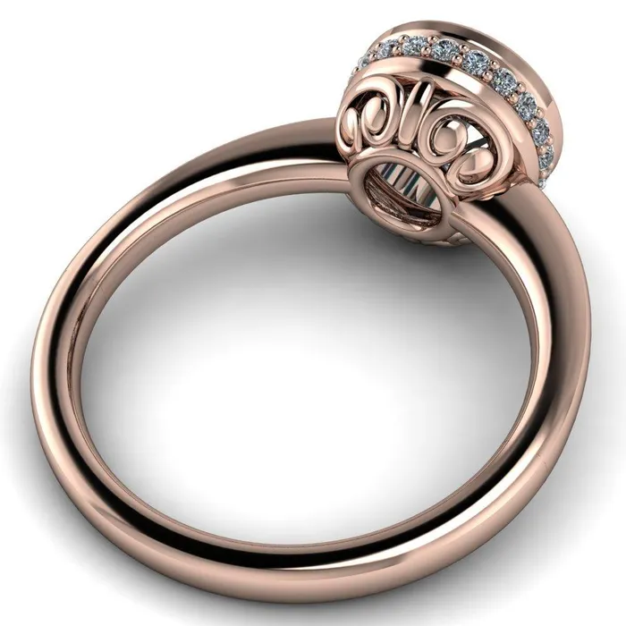 Rings Fire Brilliance Cheryl Round Center Stone Accent Bezel Ring