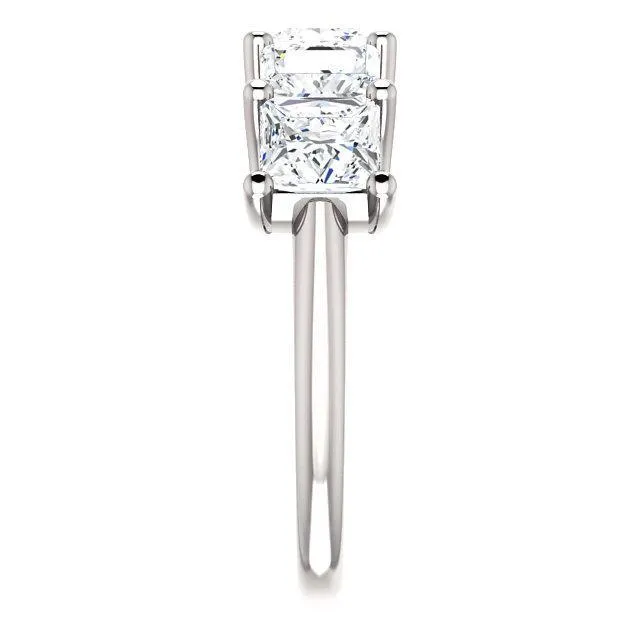 Rings Fire Brilliance Estella Princess Moissanite Shared Prongs Anniversary Band