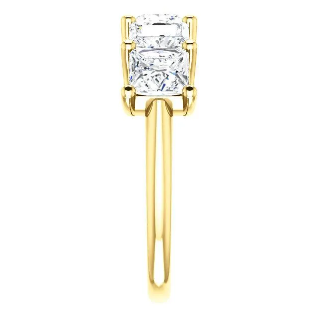 Rings Fire Brilliance Estella Princess Moissanite Shared Prongs Anniversary Band