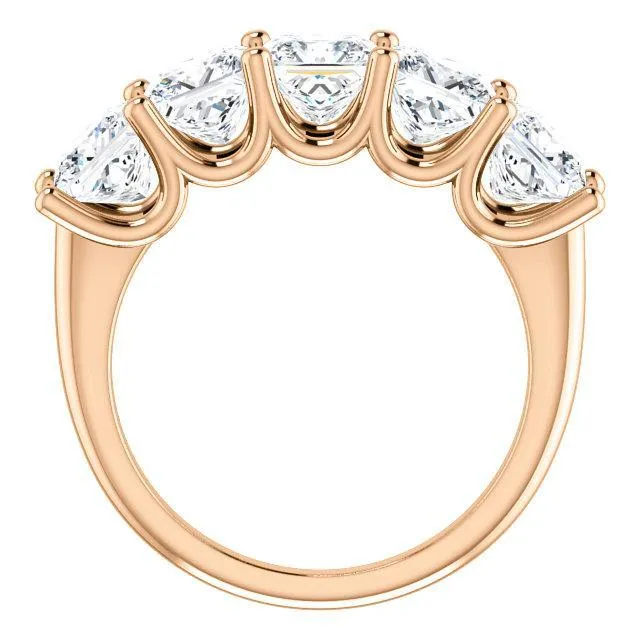 Rings Fire Brilliance Estella Princess Moissanite Shared Prongs Anniversary Band