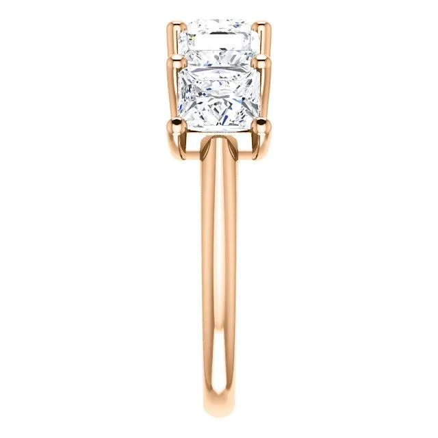 Rings Fire Brilliance Estella Princess Moissanite Shared Prongs Anniversary Band