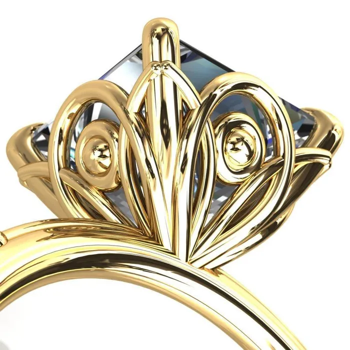 Rings Fire Brilliance Leiden PrincessSquare Moissanite Center Sphere Tulip Engagement Ring Rings Fire Brilliance Leiden PrincessSquare Moissanite Center Sphere Tulip Engagement Ring