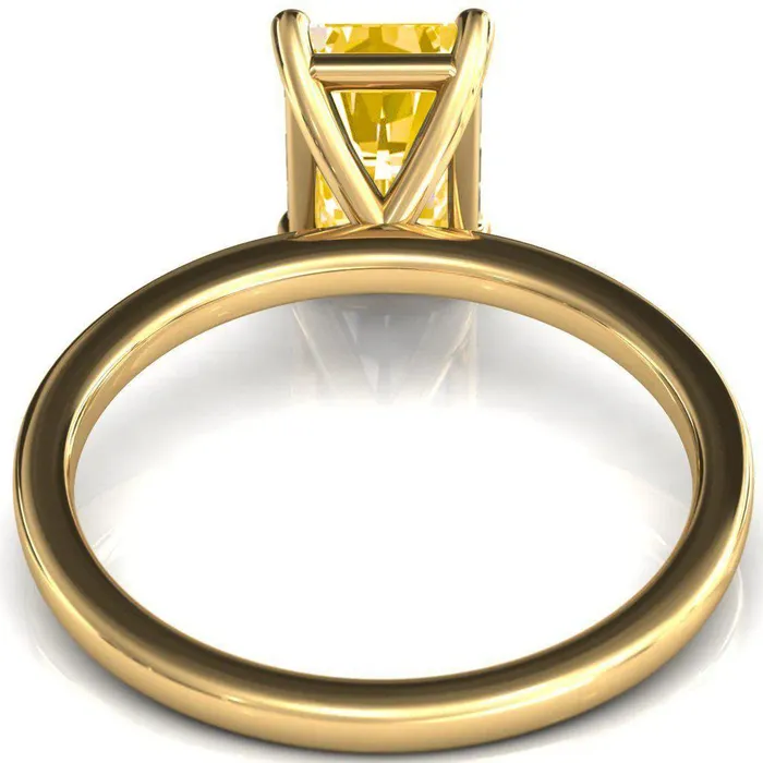 Rings Fire Brilliance Lyla Radiant Canary Yellow 4 Claw Prong Single Rail Solitaire Ring