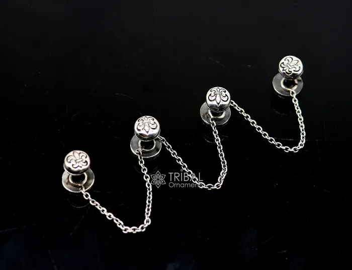 Rings French Fleur de Lis design 925 Sterling Silver set of 4 kurta Buttons for Fashion Perfection silver cufflinks cultural trendy jewelry btn41 TRIBAL ORNAMENTS Rings French Fleur de Lis design 925 Sterling Silver set of 4 kurta Buttons for Fashion Perfection silver cufflinks cultural trendy jewelry btn41 TRIBAL ORNAMENTS