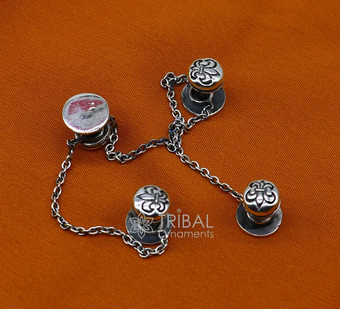 Rings French Fleur de Lis design 925 Sterling Silver set of 4 kurta Buttons for Fashion Perfection silver cufflinks cultural trendy jewelry btn41 TRIBAL ORNAMENTS Rings French Fleur de Lis design 925 Sterling Silver set of 4 kurta Buttons for Fashion Perfection silver cufflinks cultural trendy jewelry btn41 TRIBAL ORNAMENTS
