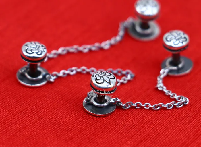 Rings French Fleur de Lis design 925 Sterling Silver set of 4 kurta Buttons for Fashion Perfection silver cufflinks cultural trendy jewelry btn41 TRIBAL ORNAMENTS Rings French Fleur de Lis design 925 Sterling Silver set of 4 kurta Buttons for Fashion Perfection silver cufflinks cultural trendy jewelry btn41 TRIBAL ORNAMENTS