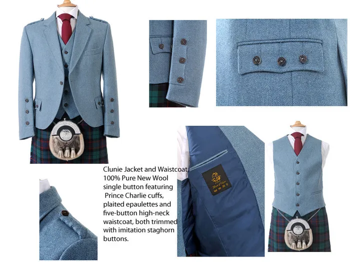 Rings House of Edgar Lovat Blue Crail Jacket Vest Rings House of Edgar Lovat Blue Crail Jacket Vest