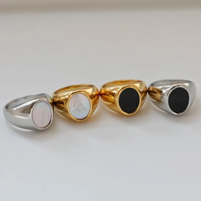 Rings Jewelvers 18K GoldFilled Mother of Pearl Ring