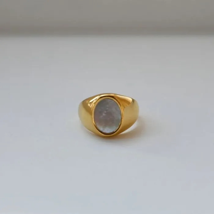 Rings Jewelvers 18K GoldFilled Mother of Pearl Ring Rings Jewelvers 18K GoldFilled Mother of Pearl Ring