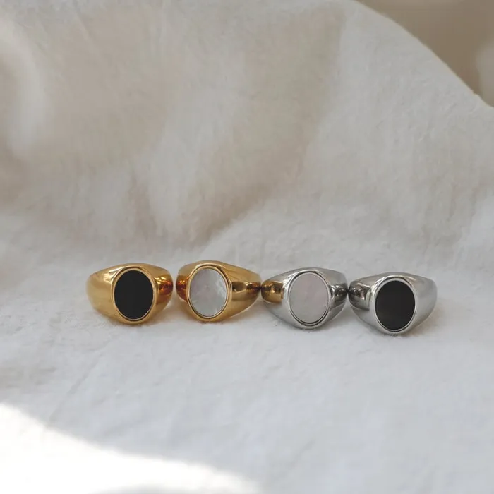 Rings Jewelvers 18K GoldFilled Mother of Pearl Ring Rings Jewelvers 18K GoldFilled Mother of Pearl Ring