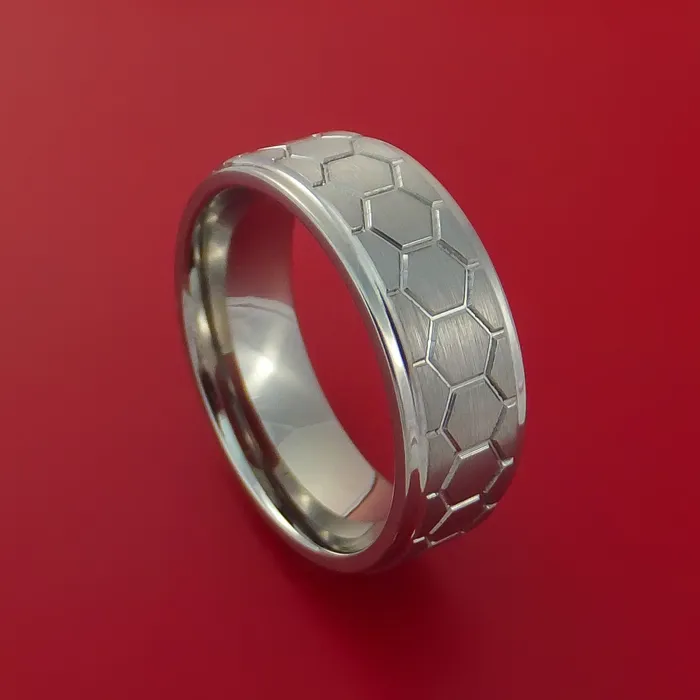 Rings Lashbrook Titanium Honeycomb Pattern Ring Custom Made Band