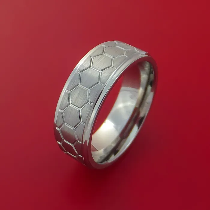 Rings Lashbrook Titanium Honeycomb Pattern Ring Custom Made Band Rings Lashbrook Titanium Honeycomb Pattern Ring Custom Made Band