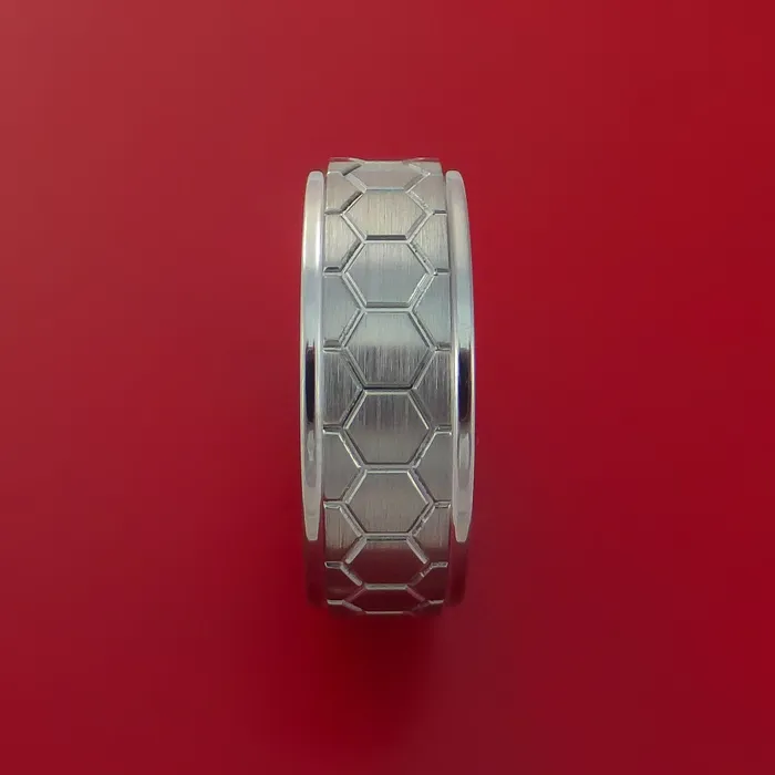 Rings Lashbrook Titanium Honeycomb Pattern Ring Custom Made Band Rings Lashbrook Titanium Honeycomb Pattern Ring Custom Made Band