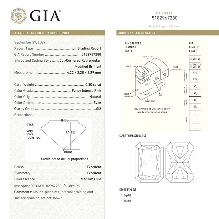 Rings Misfit Diamonds 030ct 422x328x229mm GIA SI2 Fancy Pink Cut Corner Rectangle Brilliant 2415601
