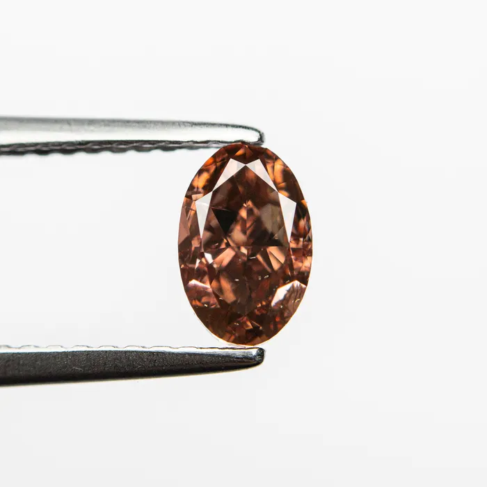 Rings Misfit Diamonds 080ct 664x433x325mm GIA SI2 Fancy Deep Brownish Orangy Pink Oval Brilliant 2416201