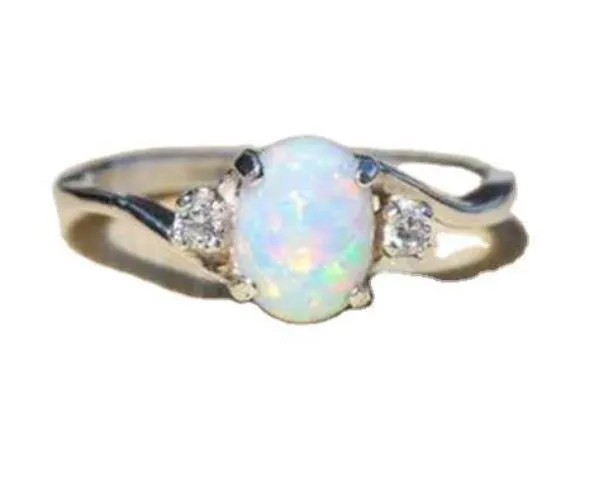 Rings polly R128 Silver Opalescent Gemstone Rhinestone Ring