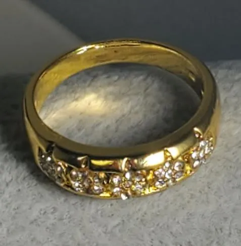 Rings POLLY R612 Gold Rhinestone Band Ring
