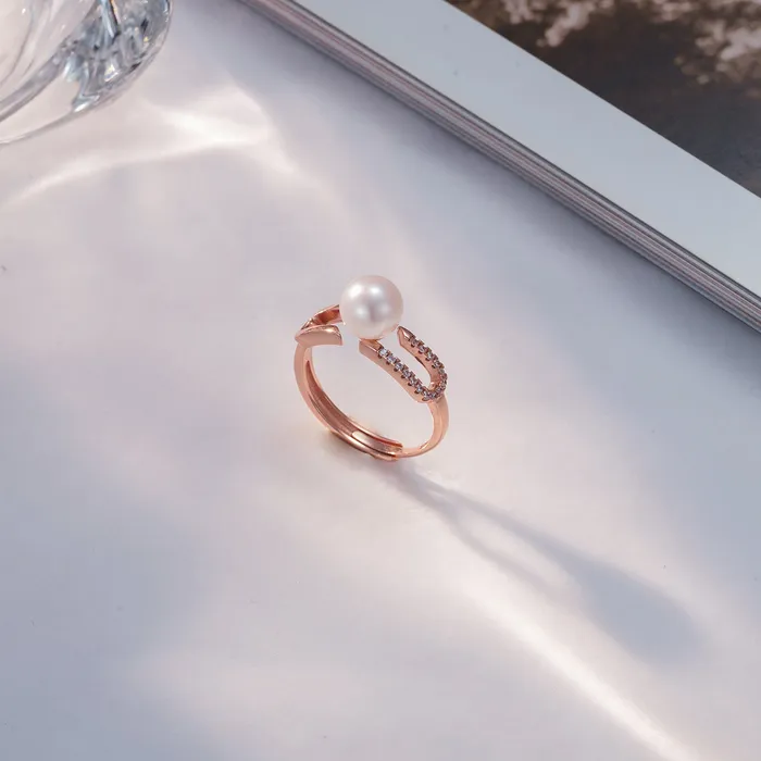 Rings Top Grade Freshwater Pearl Ring WR00238 CONNECT Pearly Lustre