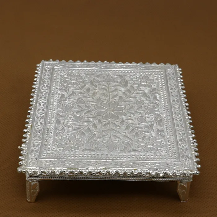 Rings TRIBAL ORNAMENTS 35x45 Vintage design Sterling silver handmade customize small rectangle shape tablebazotchouki excellent home puja utensils su1265