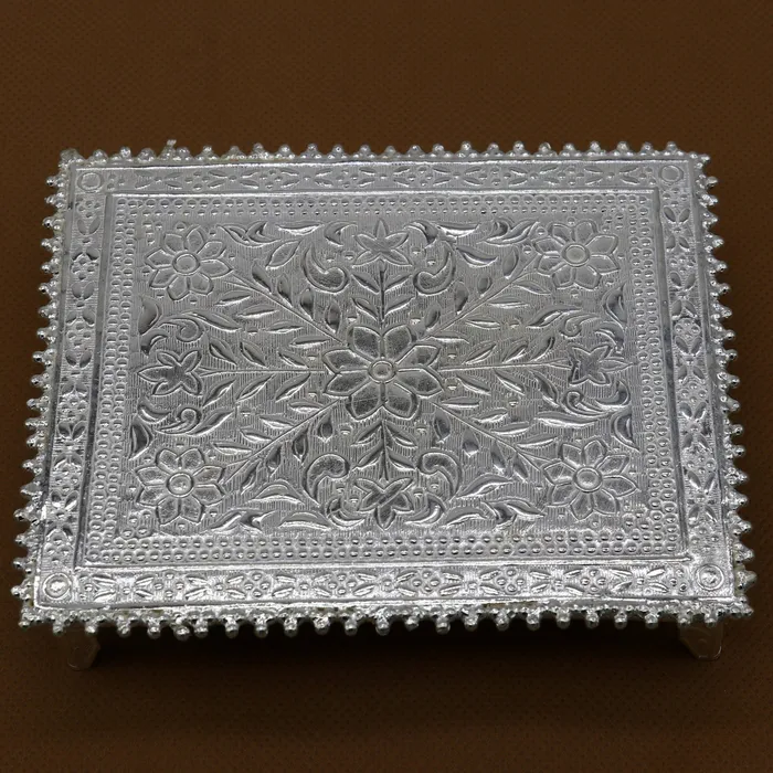 Rings TRIBAL ORNAMENTS 35x45 Vintage design Sterling silver handmade customize small rectangle shape tablebazotchouki excellent home puja utensils su1265
