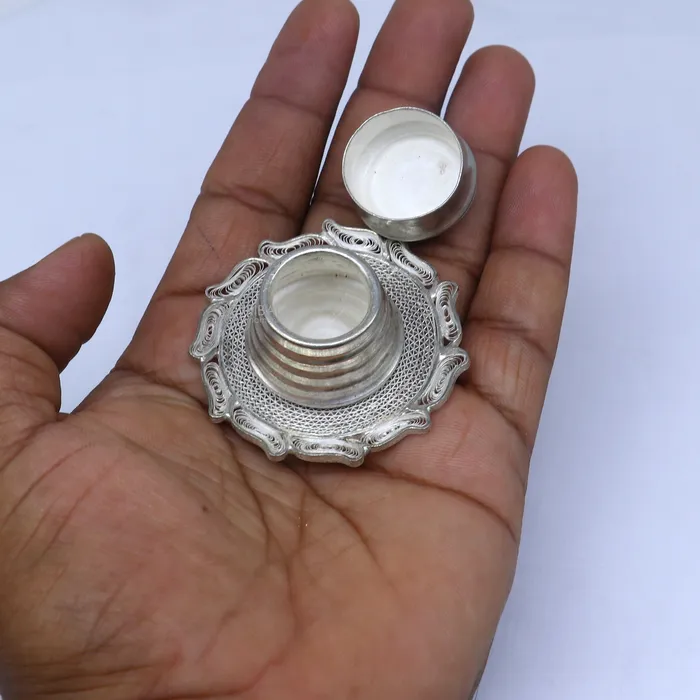 Rings TRIBAL ORNAMENTS 925 Sterling silver handmade fabulous meenakari trinket box container box casket box sindoor box enamel work customized box stb865
