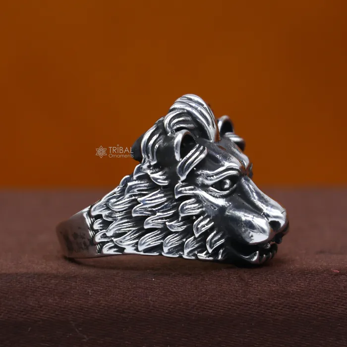Rings TRIBAL ORNAMENTS 925 sterling silver lion face ring best mans adjustable ring sr712 Rings TRIBAL ORNAMENTS 925 sterling silver lion face ring best mans adjustable ring sr712