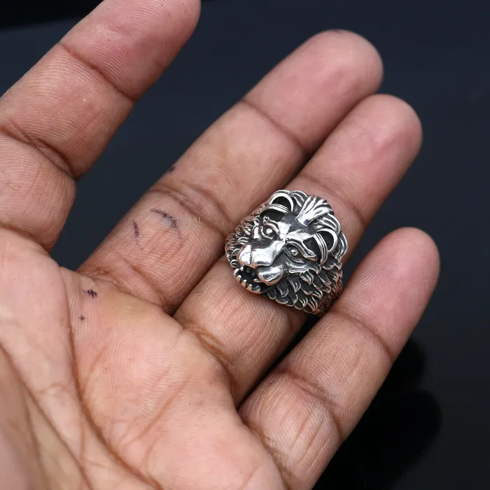 Rings TRIBAL ORNAMENTS 925 sterling silver lion face ring best mans adjustable ring sr712 Rings TRIBAL ORNAMENTS 925 sterling silver lion face ring best mans adjustable ring sr712