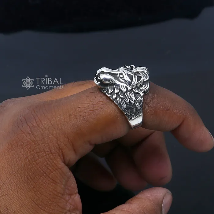 Rings TRIBAL ORNAMENTS 925 sterling silver lion face ring best mans adjustable ring sr712 Rings TRIBAL ORNAMENTS 925 sterling silver lion face ring best mans adjustable ring sr712