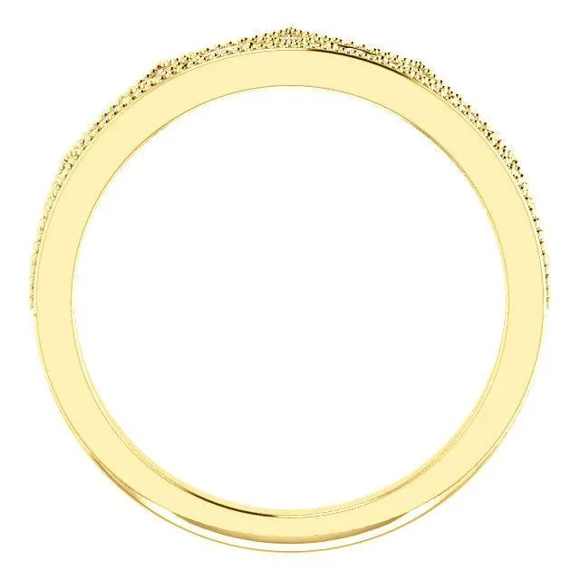 Royal Round Diamond Milgrain Crown Milgrain Band Fire Brilliance Rings