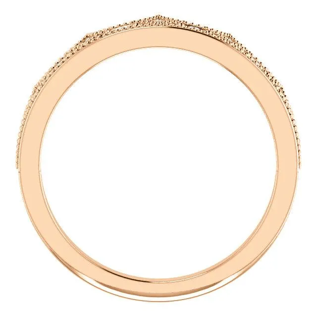 Royal Round Diamond Milgrain Crown Milgrain Band Fire Brilliance Rings