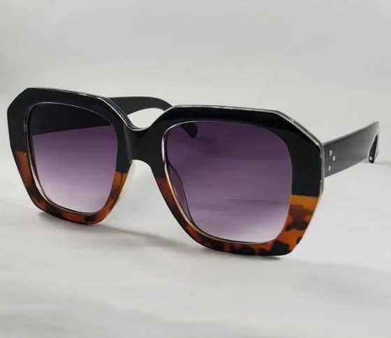 S290 Black Leopard Frame Fashion Sunglasses POLLY Rings