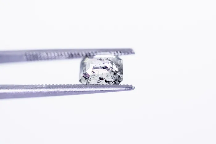 Salt Pepper Emerald Diamond Faceted FAB Moissanite Loose Stone Fire Brilliance Rings